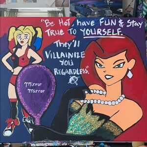 Colorful Pop Art Canvas with Cartoon Characters